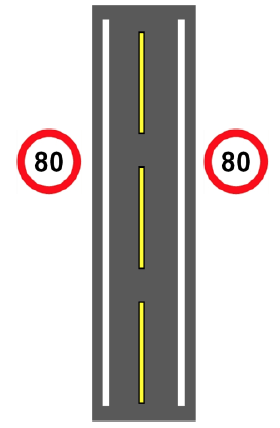 Skilt og oppmerking vei 5